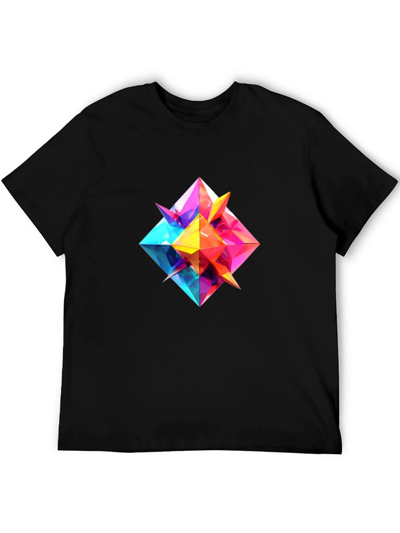 Geometric Prism Graphic Tee - Modern Art Design