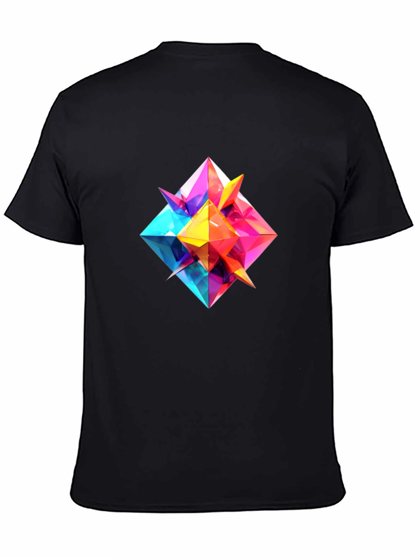 Geometric Prism Graphic Tee - Modern Art Design