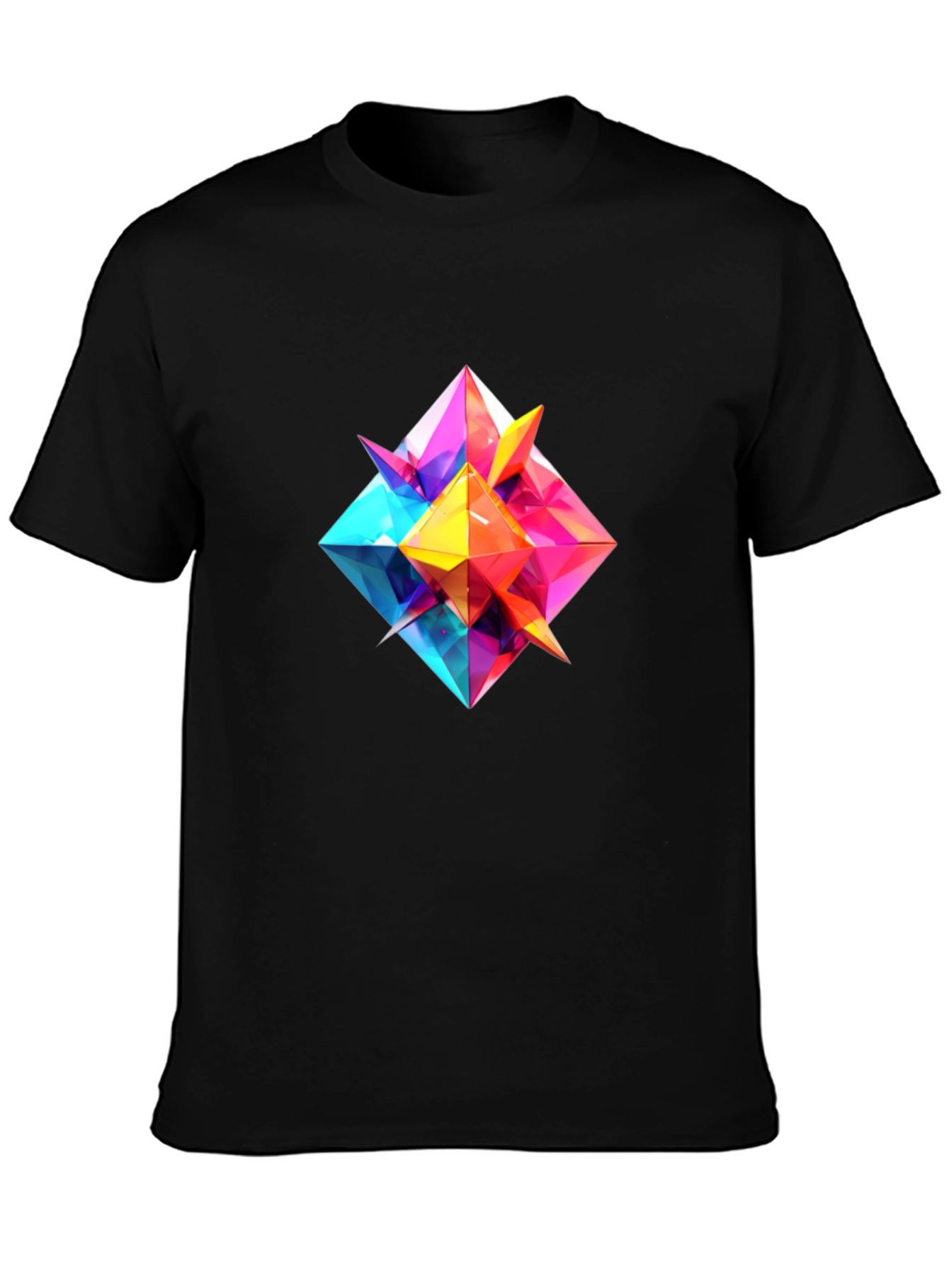 Geometric Prism Graphic Tee - Modern Art Design