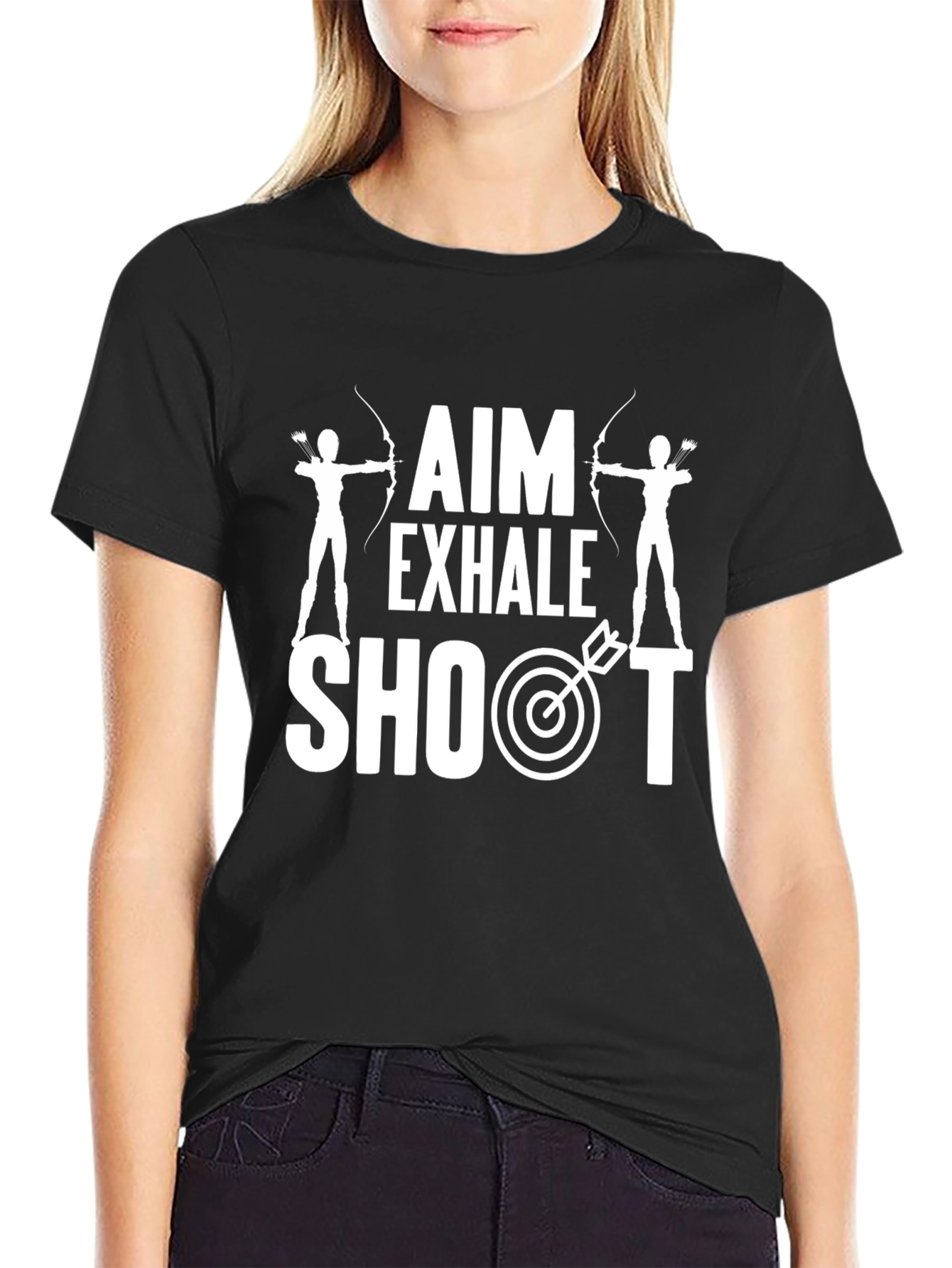 Archery Aim Exhale Shoot T-Shirt - Black