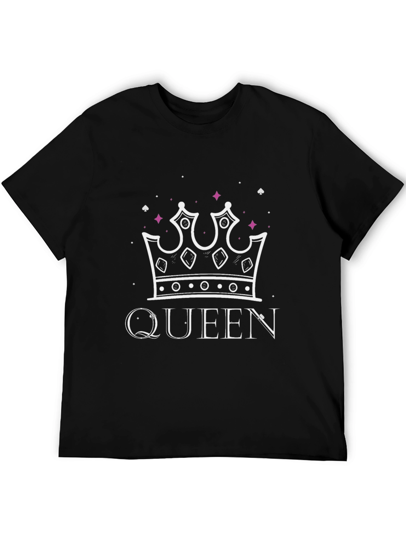 Queen Crown Graphic Print Black T-Shirt