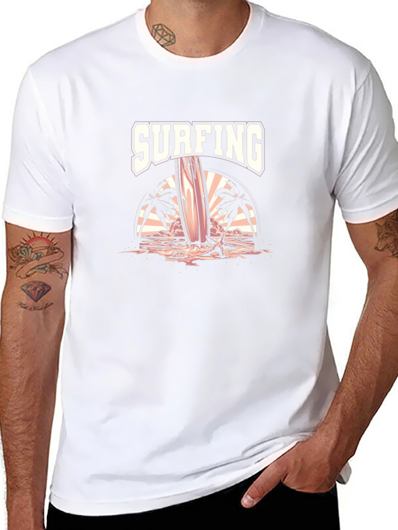 Surfing Graphic Tee - Beach Vibe T-Shirt