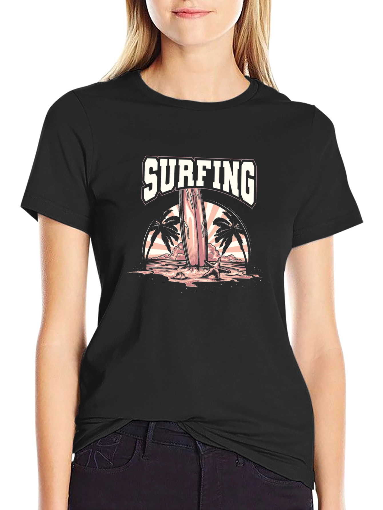 Surfing Graphic Tee - Beach Vibe T-Shirt