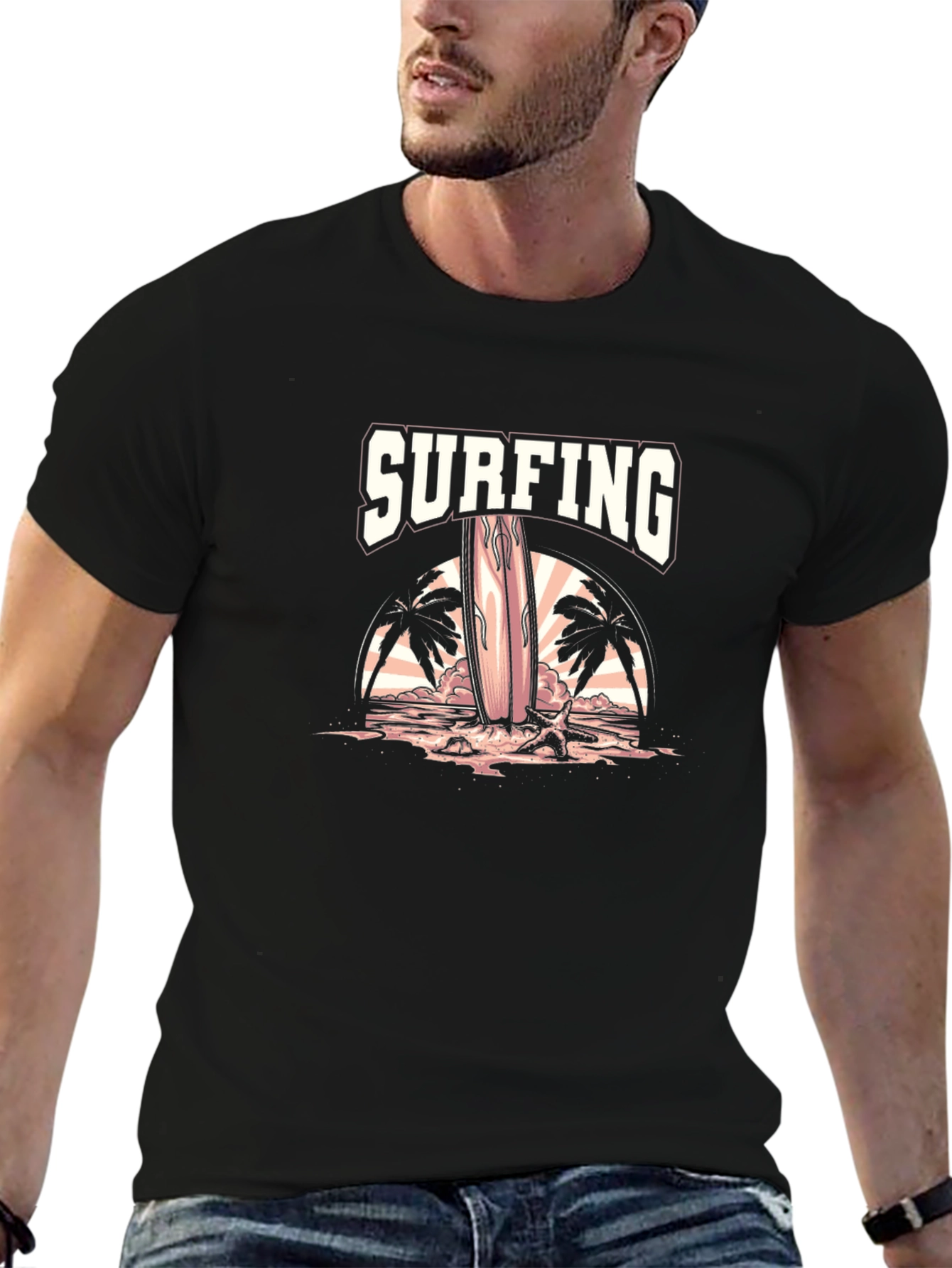 Surfing Graphic Tee - Beach Vibe T-Shirt