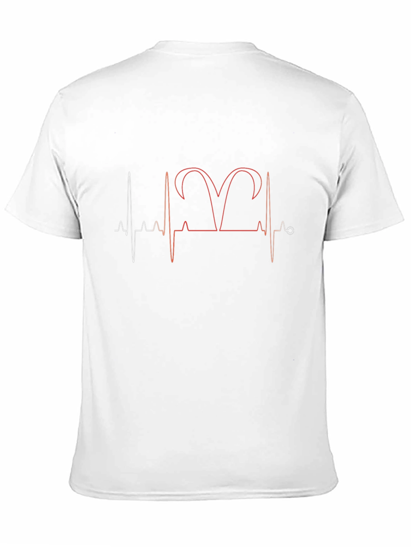 Aries Zodiac Heartbeat T-Shirt - Black
