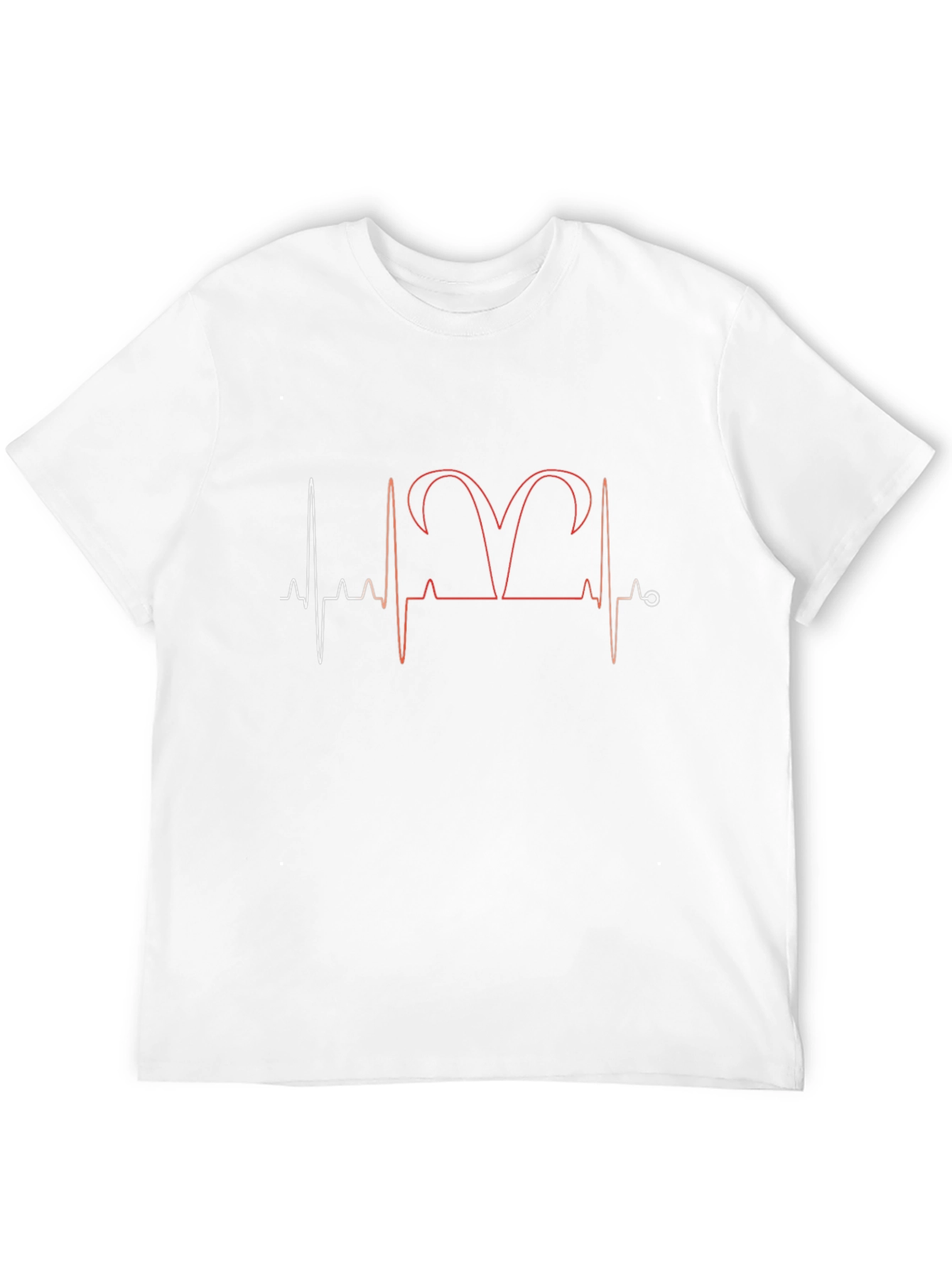 Aries Zodiac Heartbeat T-Shirt - Black