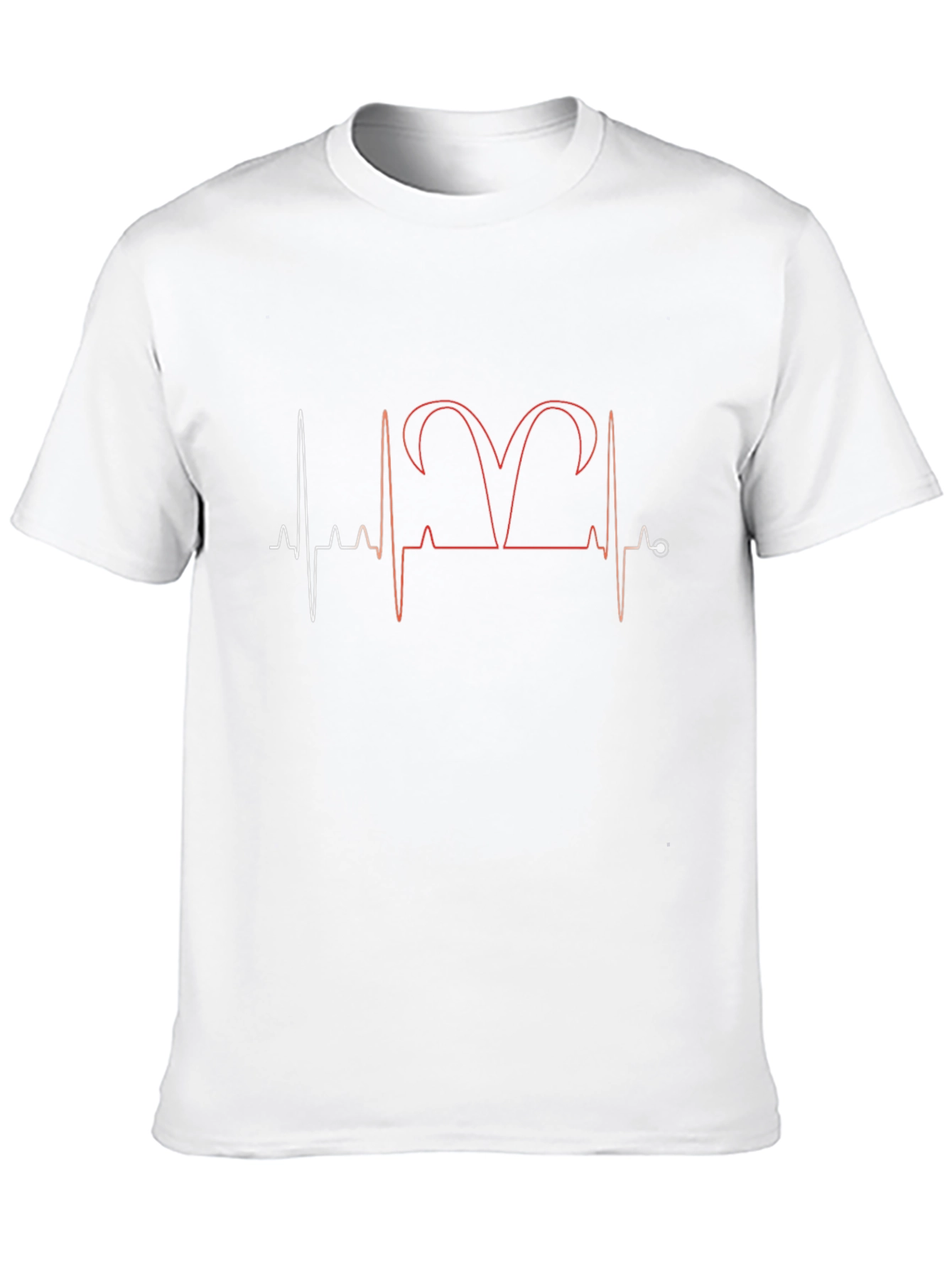 Aries Zodiac Heartbeat T-Shirt - Black