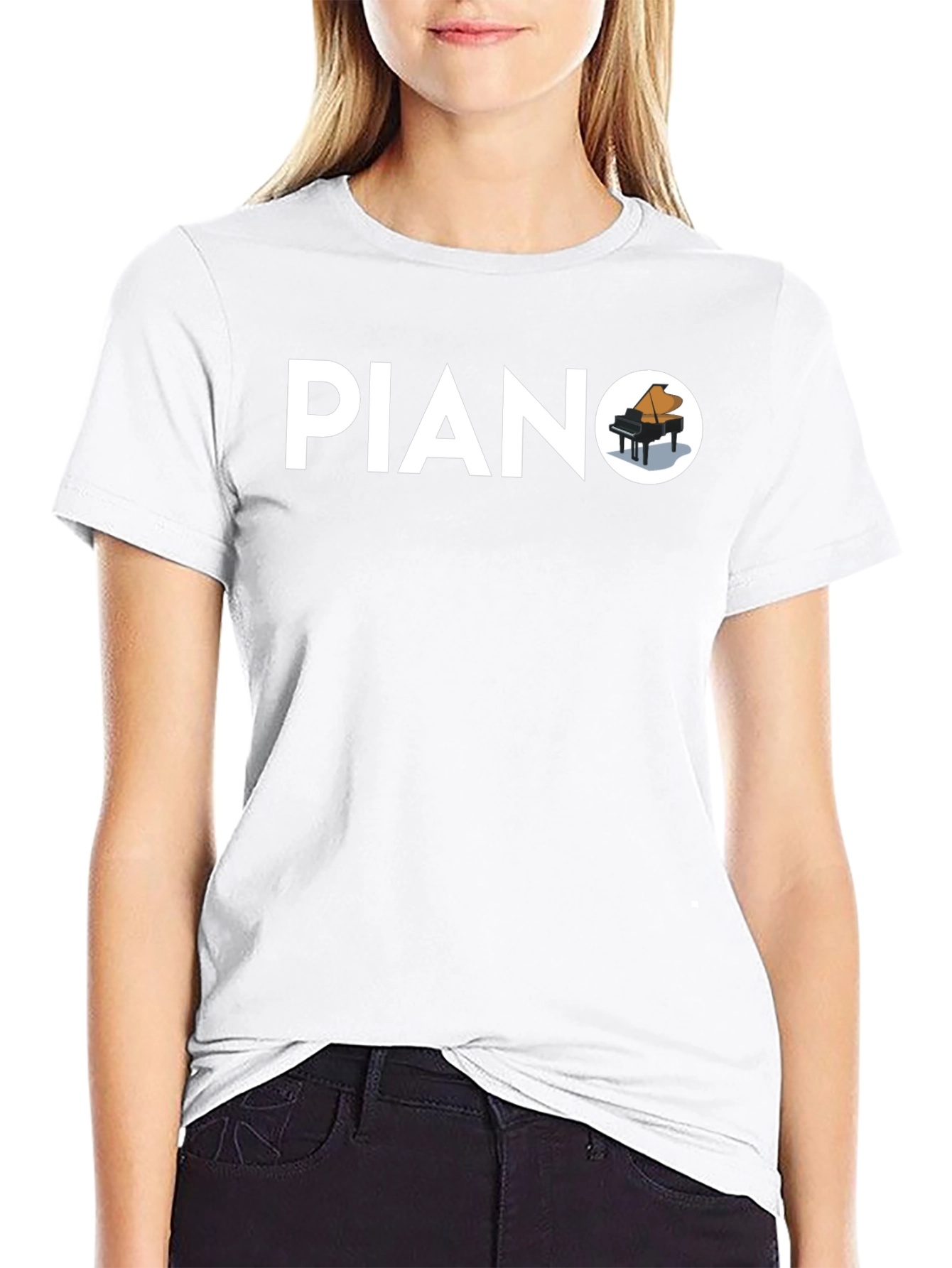 Piano Graphic T-Shirt - Stylish Music Tee