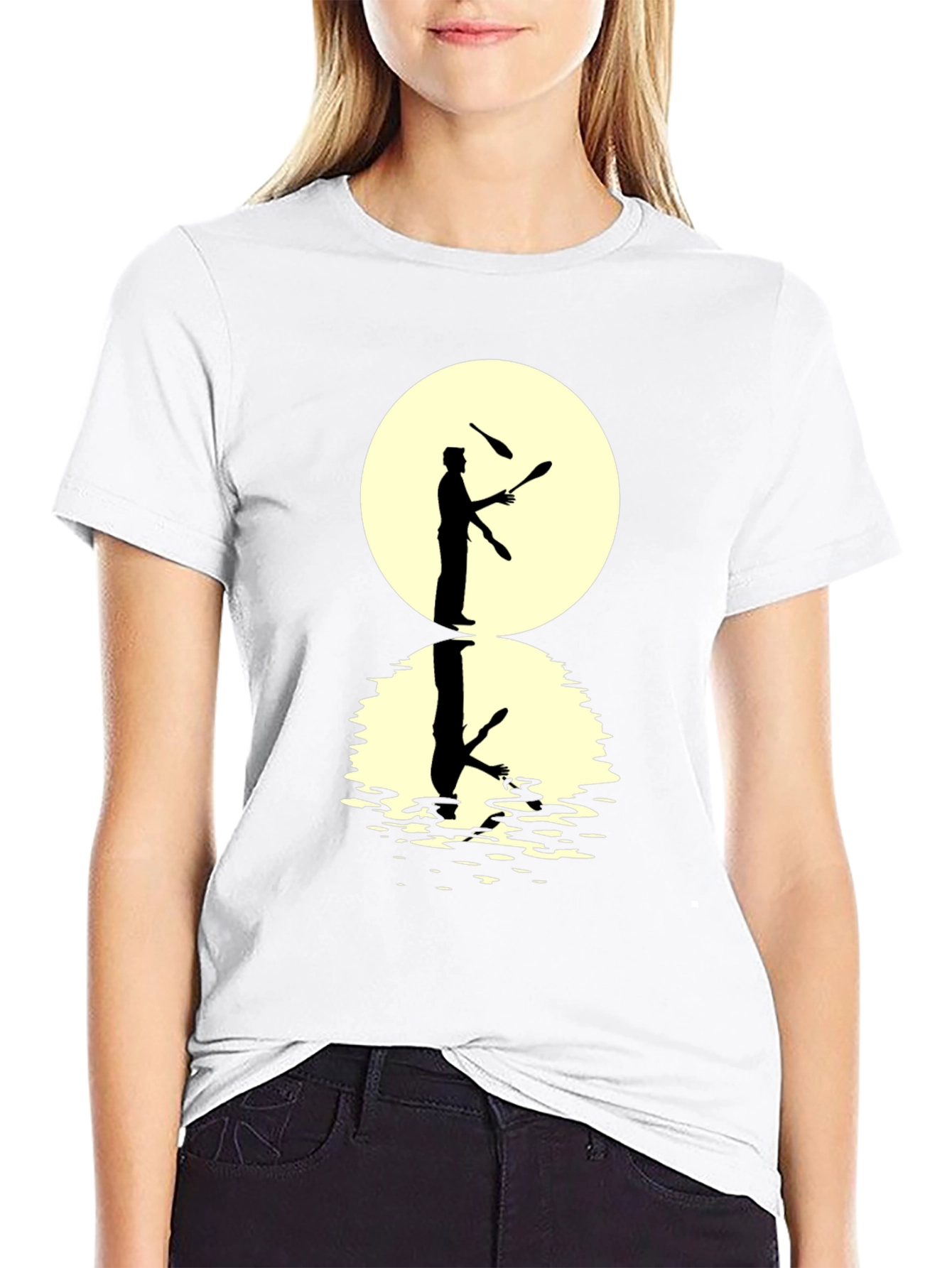 Juggler Silhouette Graphic Black T-Shirt