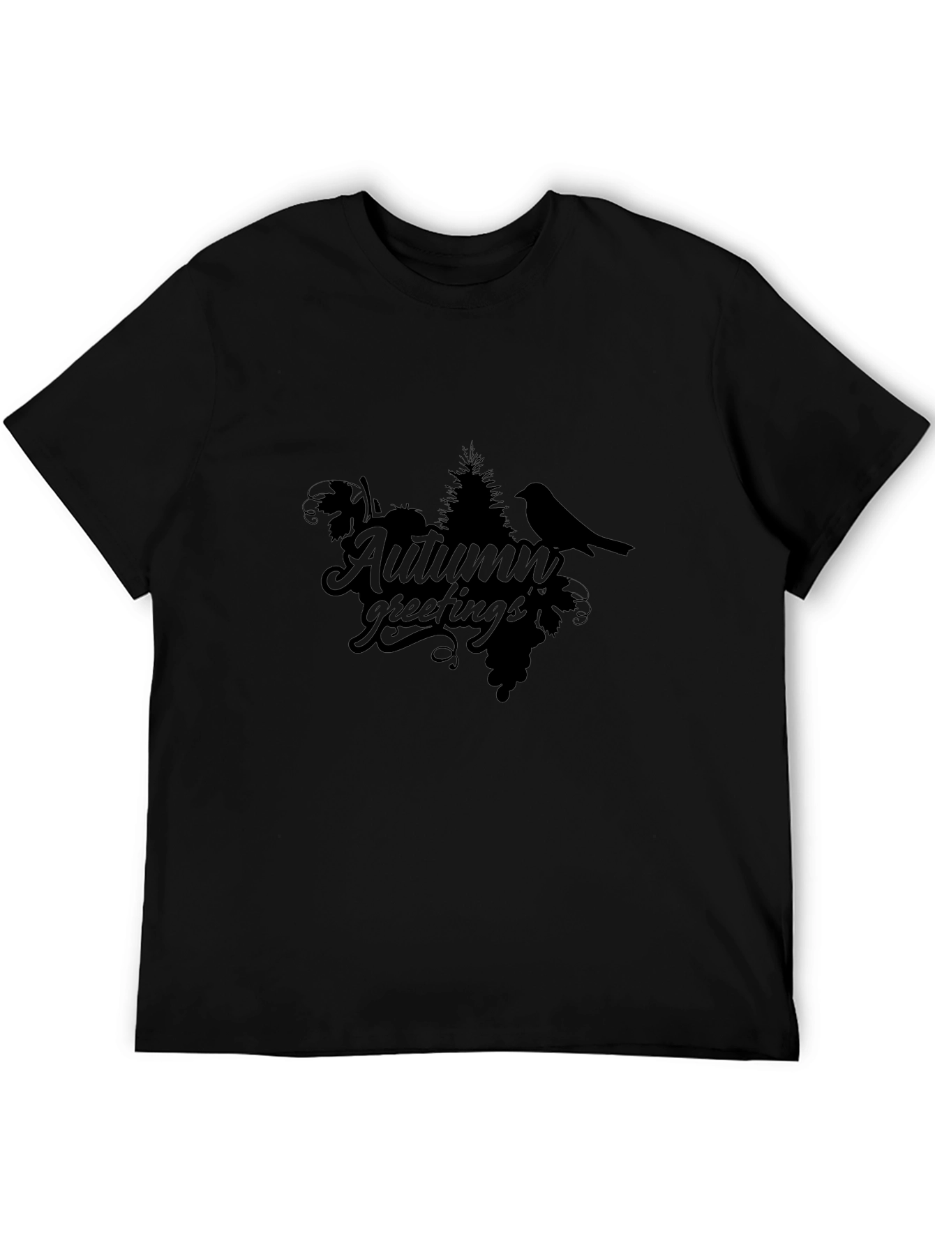 Autumn Greetings Black T-Shirt - Stylish & Unique
