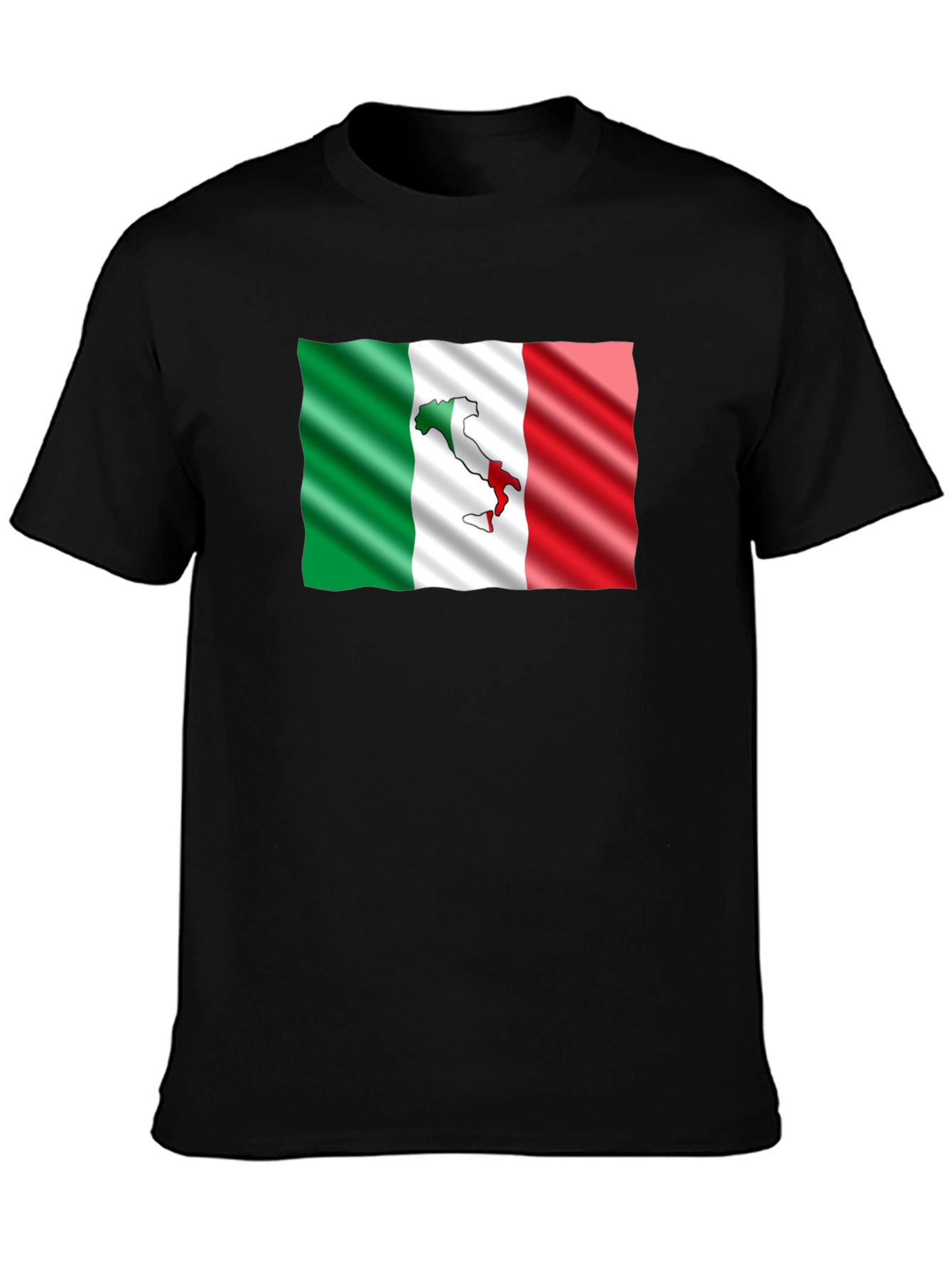 Italy Flag Graphic Tee - Stylish Black T-Shirt