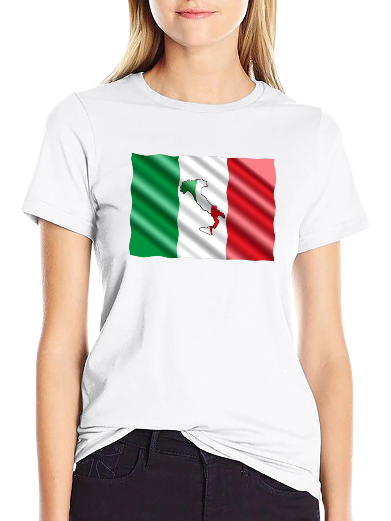 Italy Flag Graphic Tee - Stylish Black T-Shirt