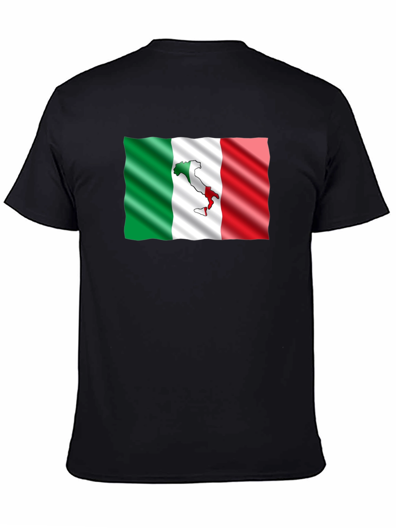 Italy Flag Graphic Tee - Stylish Black T-Shirt