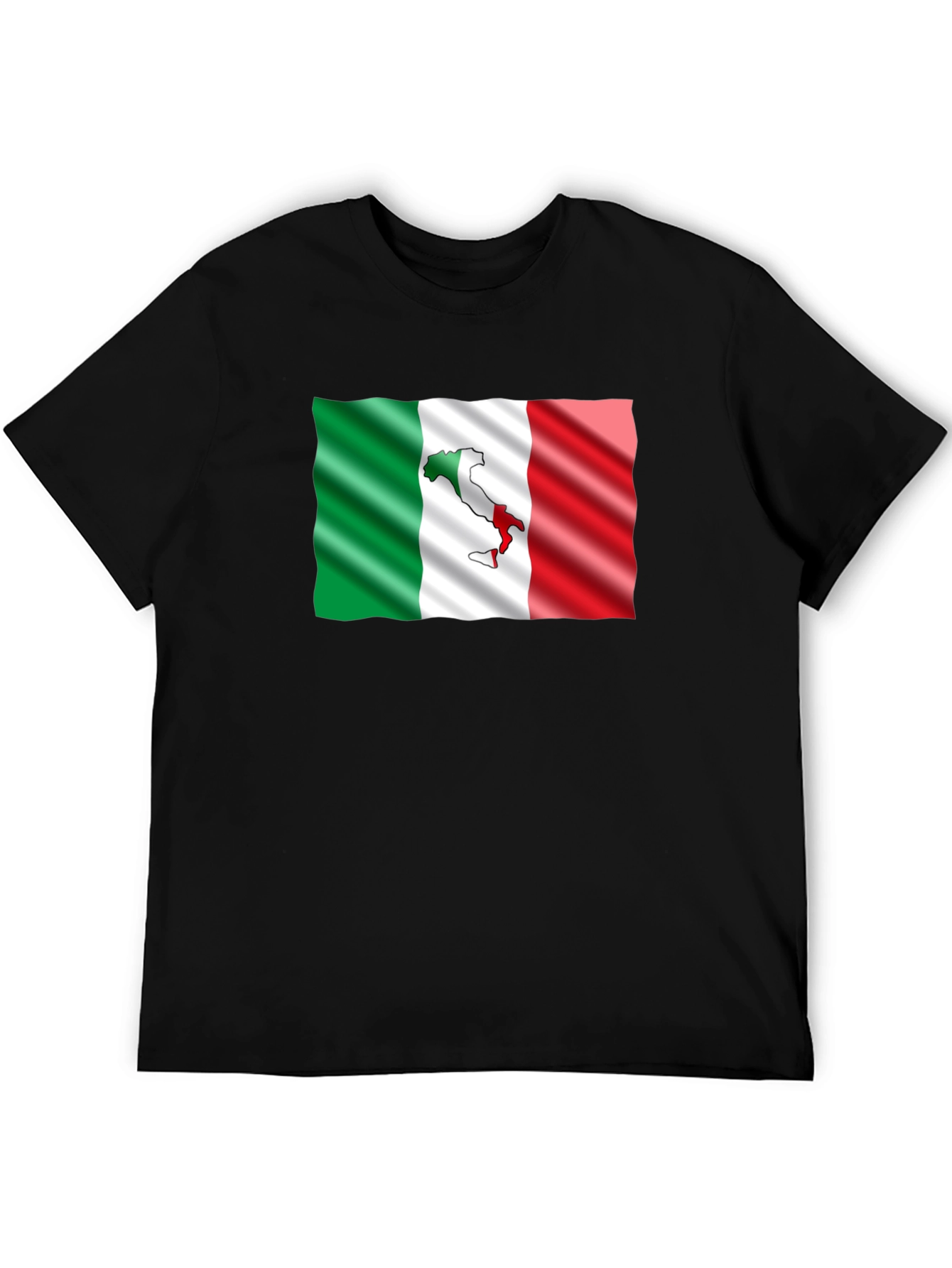 Italy Flag Graphic Tee - Stylish Black T-Shirt