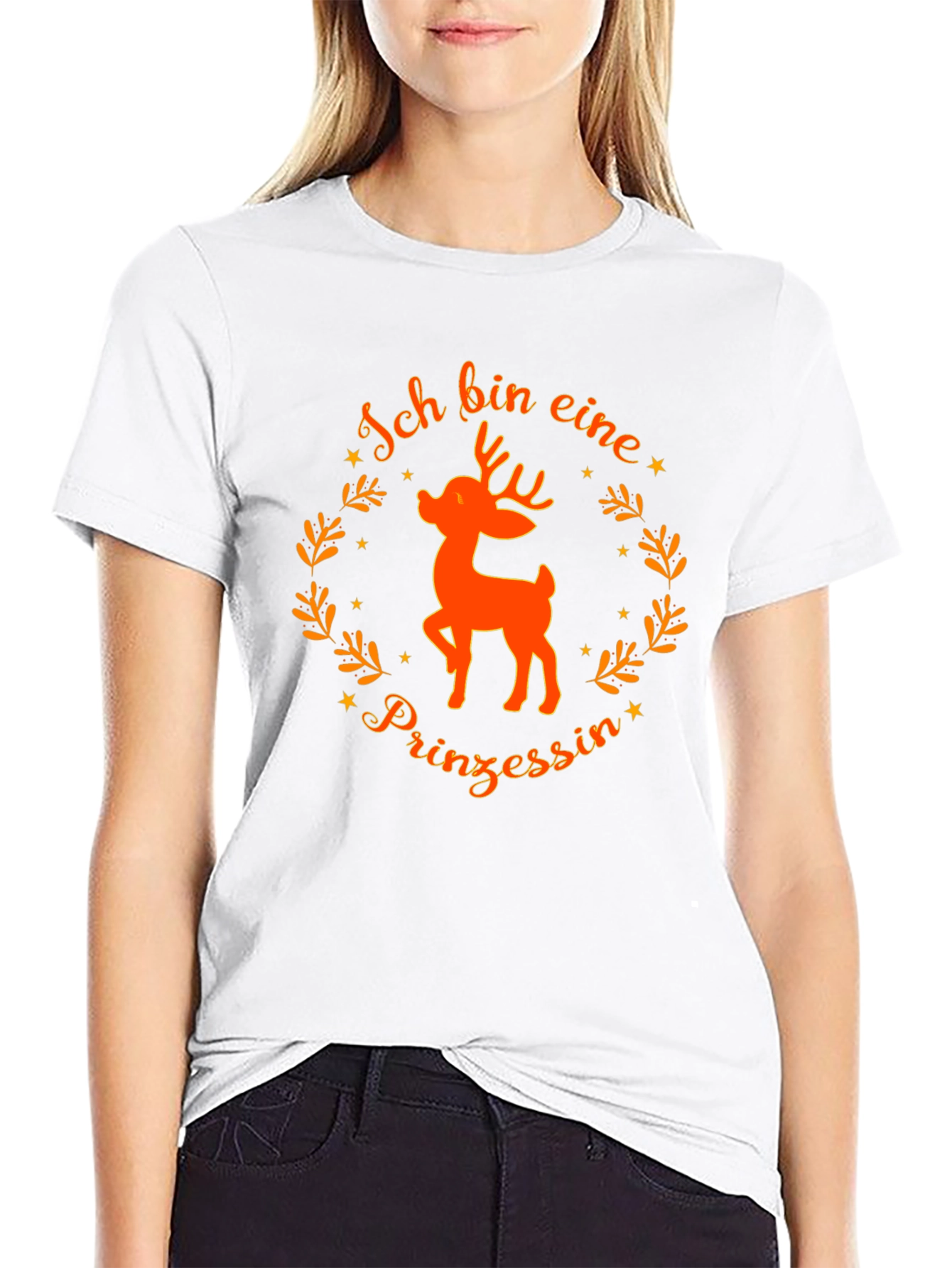 Ich bin eine Prinzessin Deer Black T-Shirt