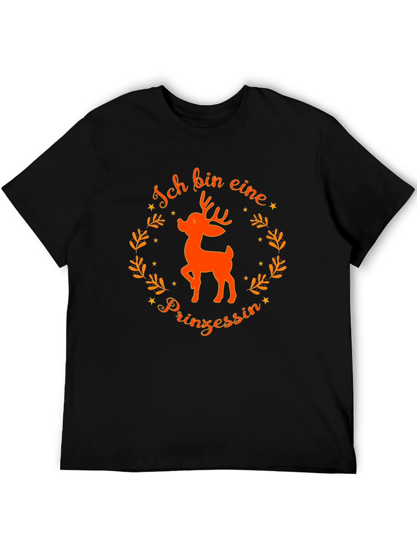 Ich bin eine Prinzessin Deer Black T-Shirt