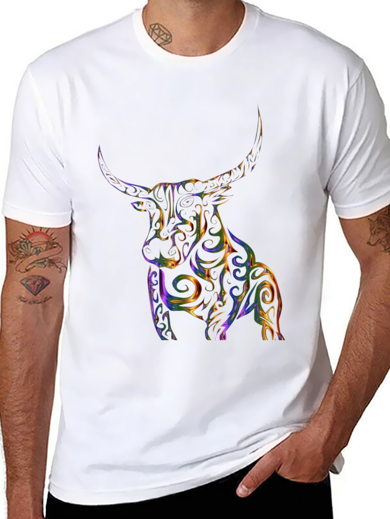 Abstract Bull Graphic Tee