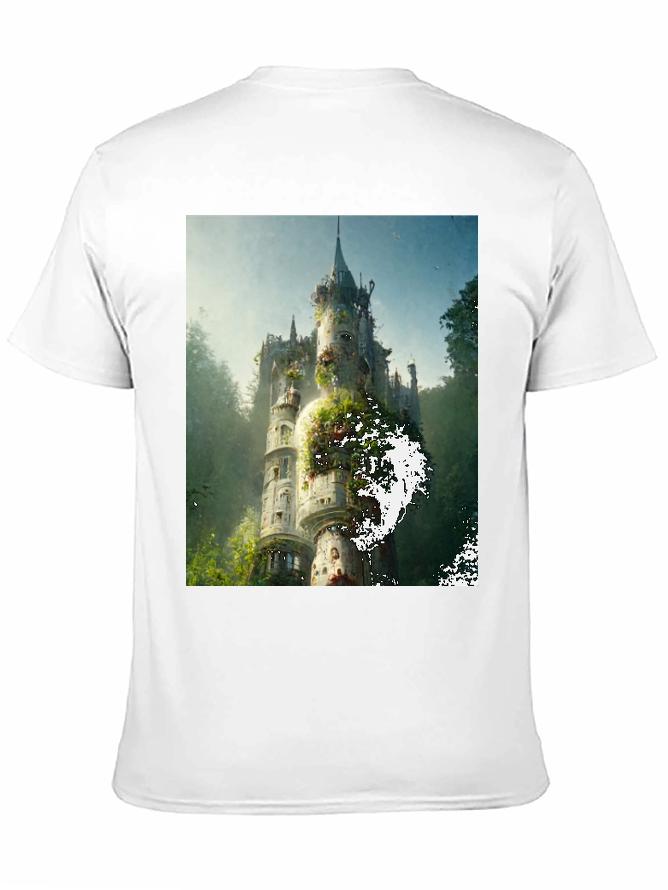 Enchanted Castle Graphic Tee - Black Cotton Comfort