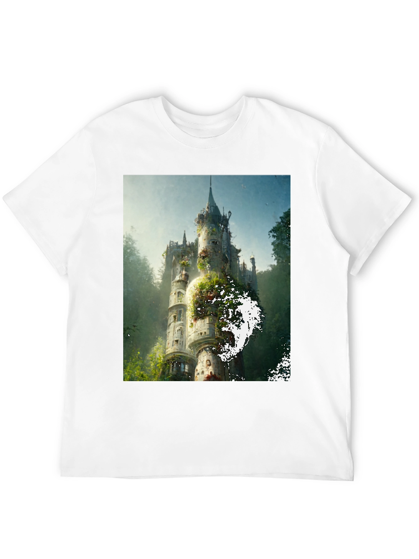 Enchanted Castle Graphic Tee - Black Cotton Comfort