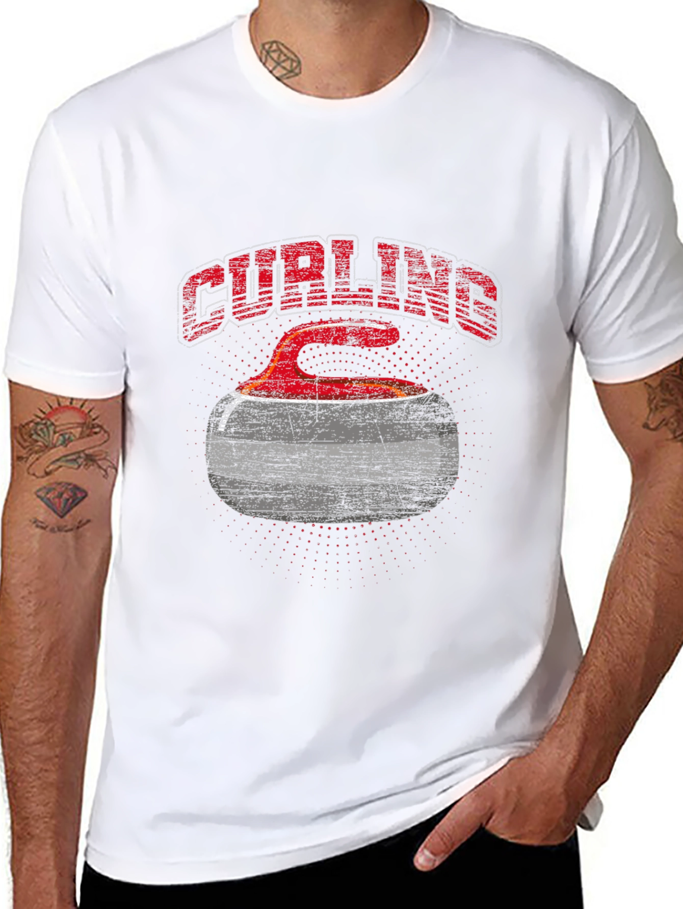 Curling Stone Graphic T-Shirt - Black
