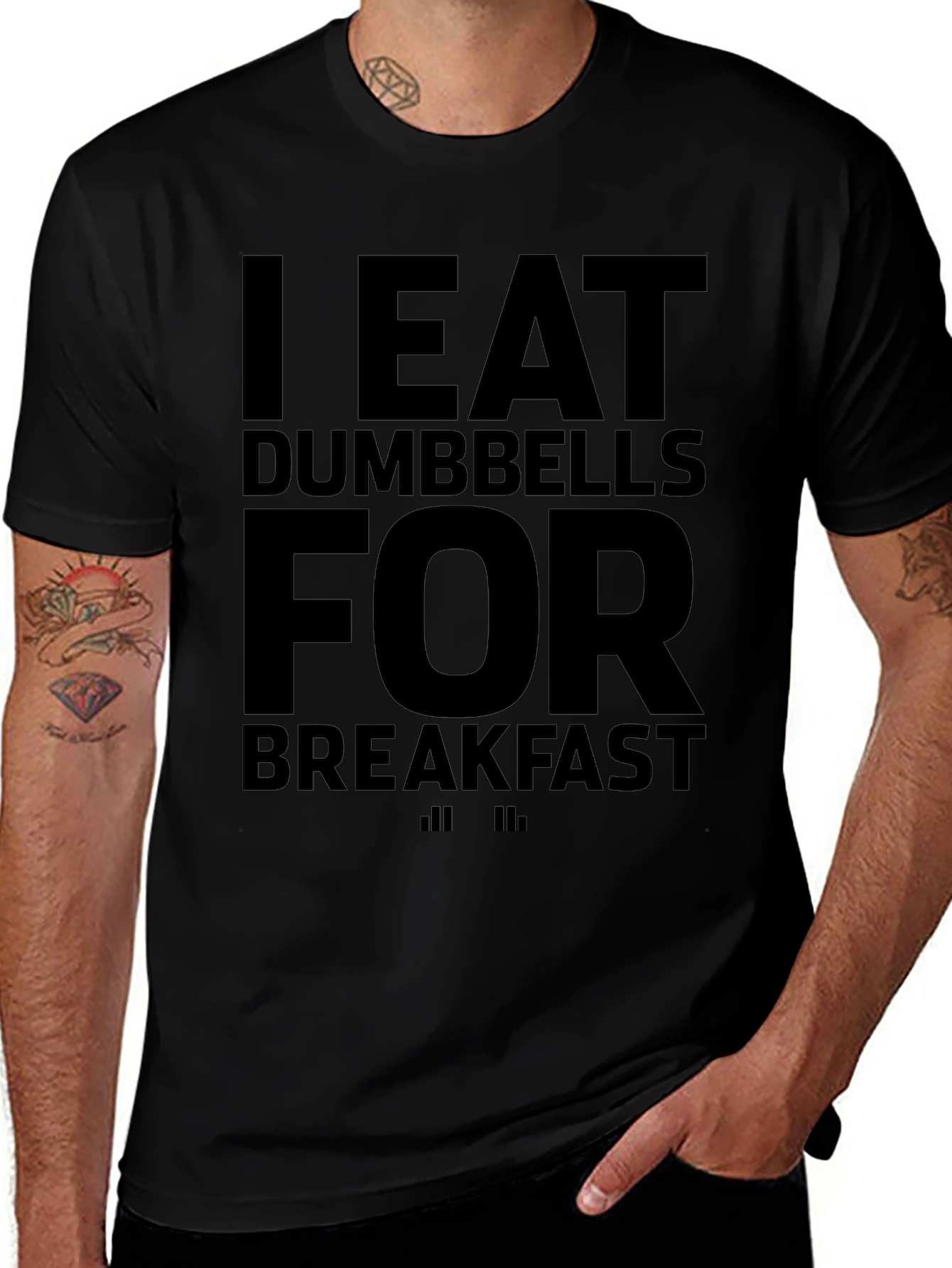 I Eat Dumbbells for Breakfast Graphic T-Shirt