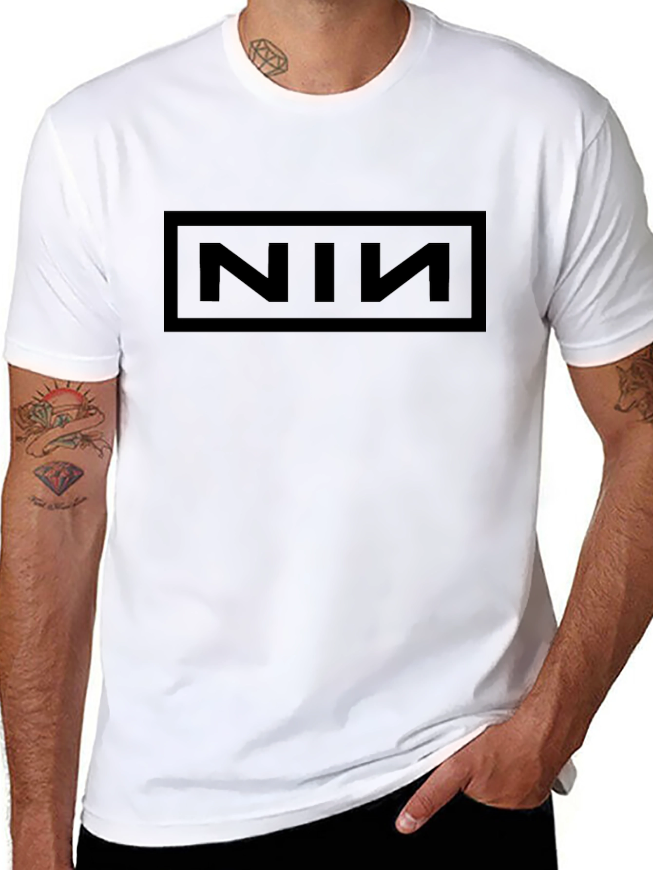 Nine Inch Nails NIN Black Logo Graphic T-Shirt
