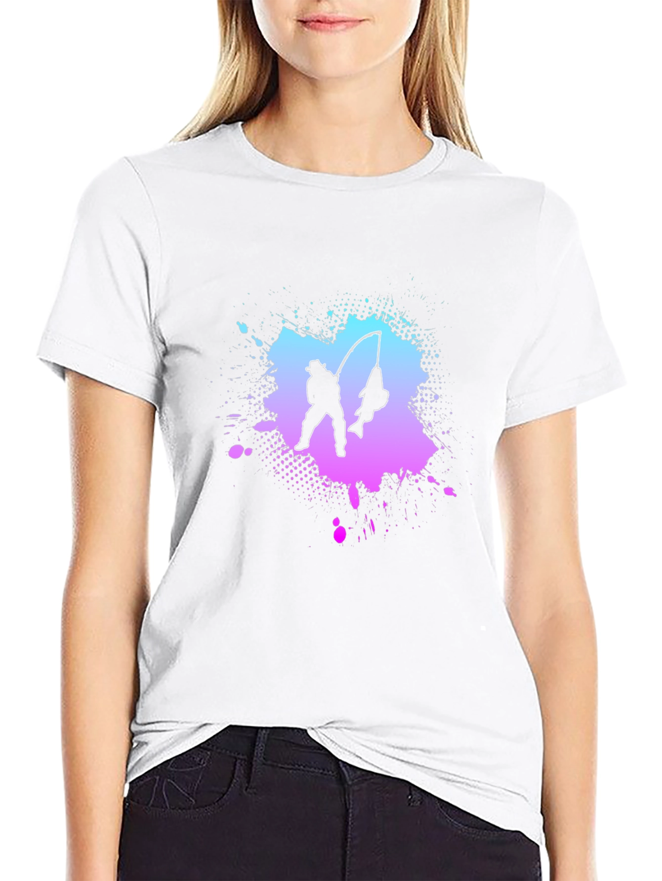 Fisherman Silhouette Tee - Mens Black Graphic T-Shirt