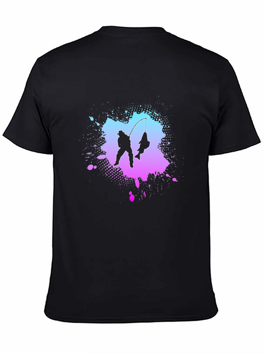 Fisherman Silhouette Tee - Mens Black Graphic T-Shirt