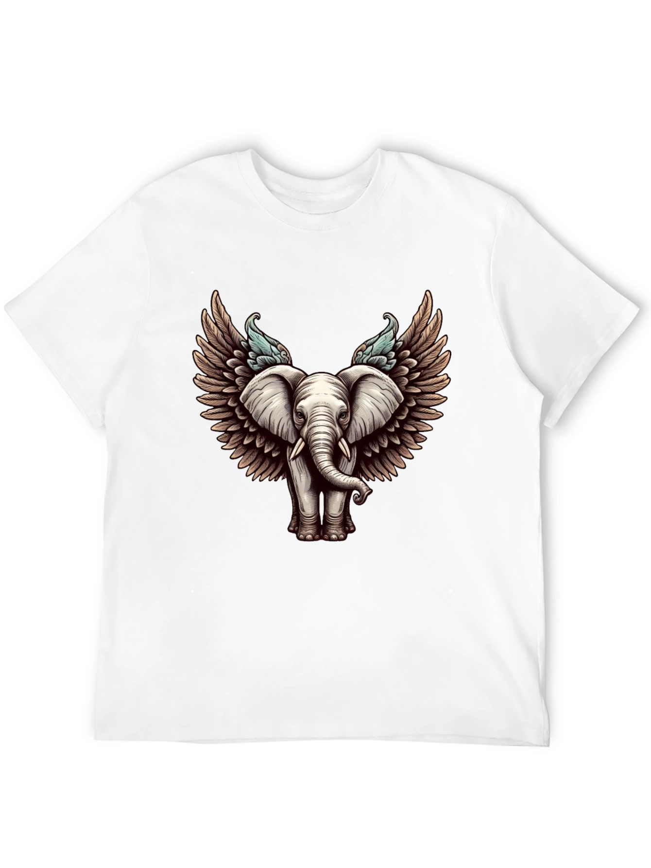 Winged Elephant Graphic Tee - Stylish Black T-Shirt