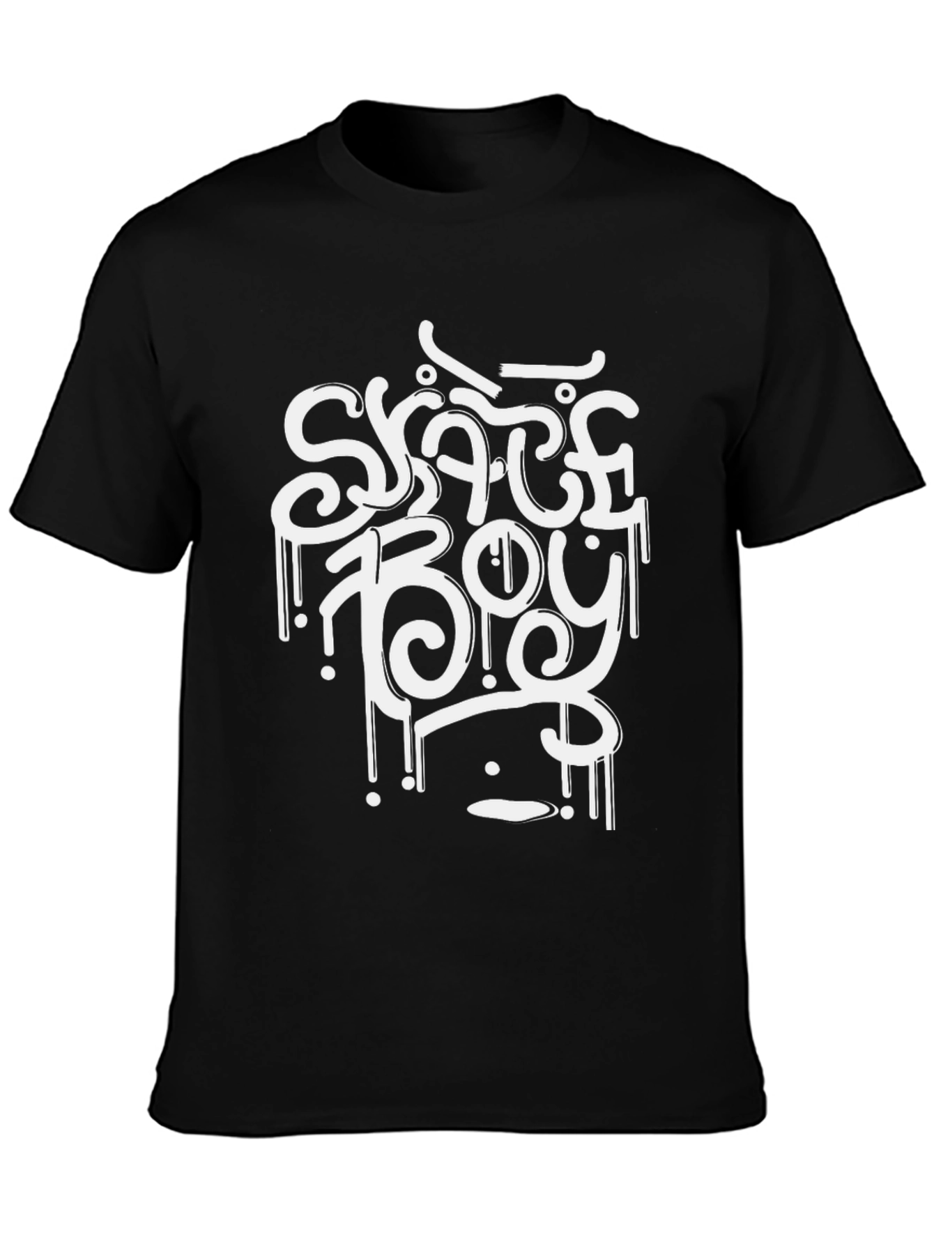 Skate Boy Black Graphic Tee - Cool & Trendy