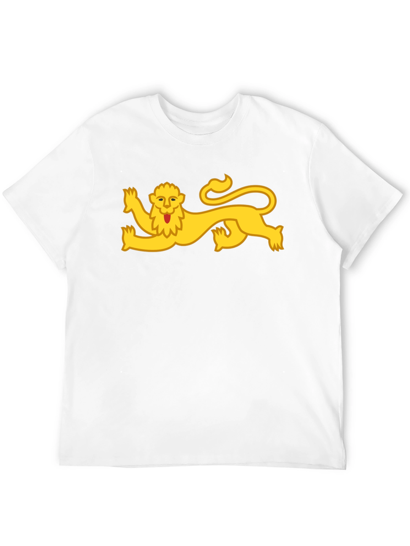 Black T-Shirt with Yellow Lion Design