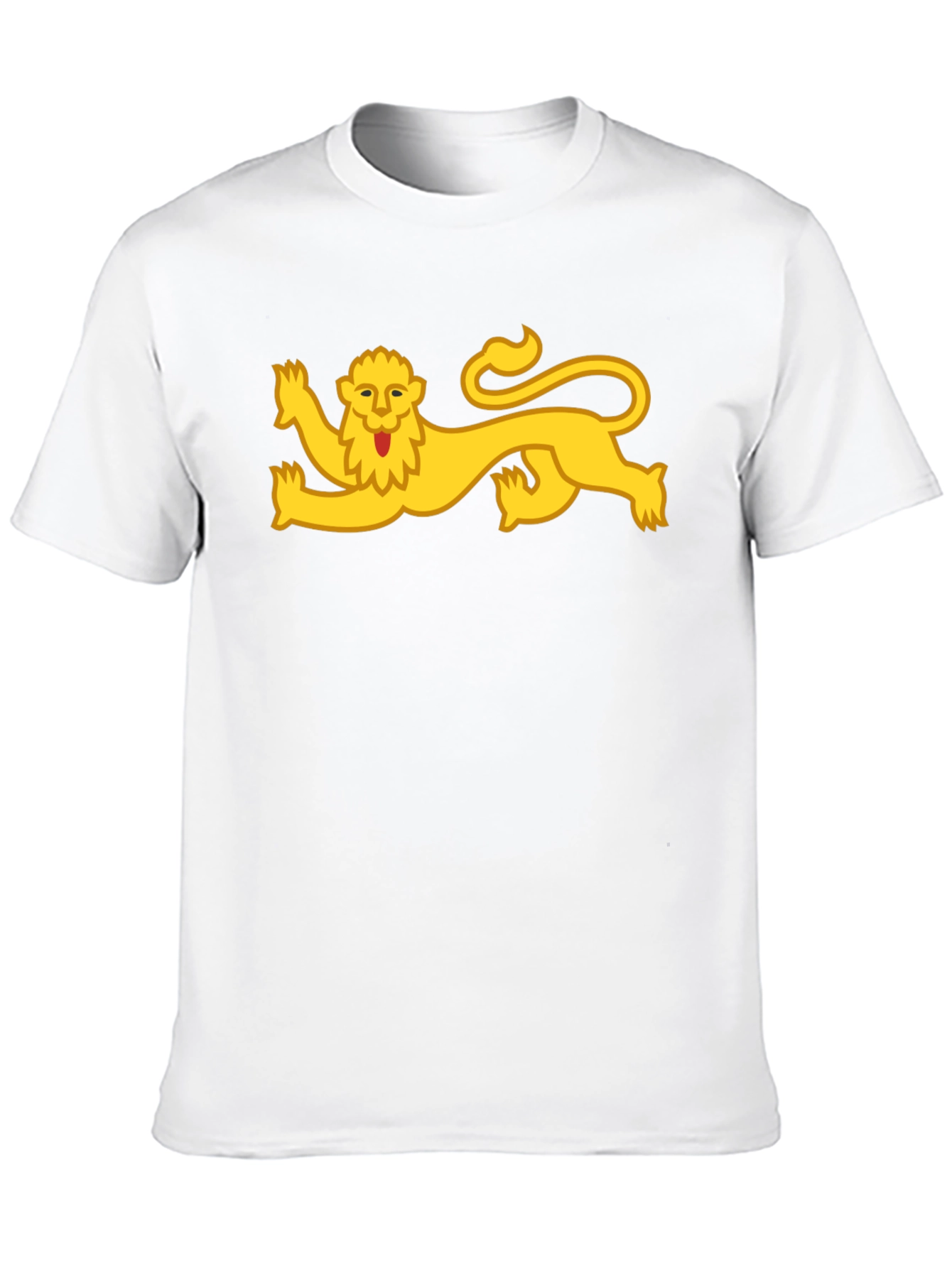 Black T-Shirt with Yellow Lion Design