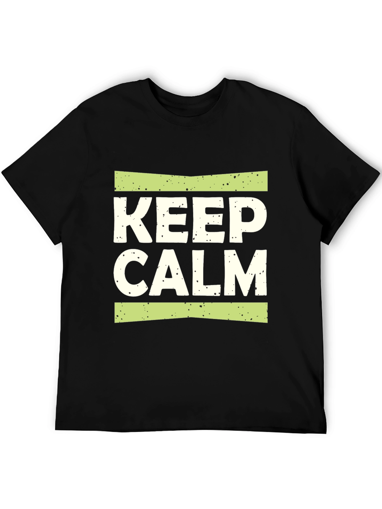 Keep Calm Graphic Print Black T-Shirt