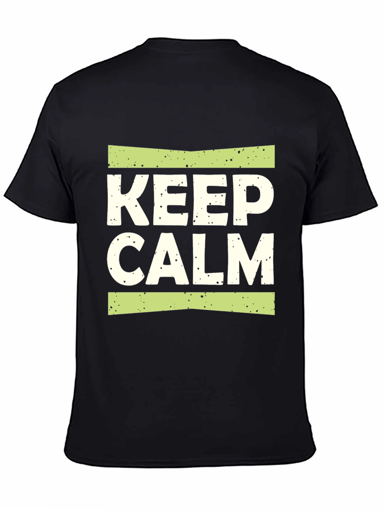 Keep Calm Graphic Print Black T-Shirt