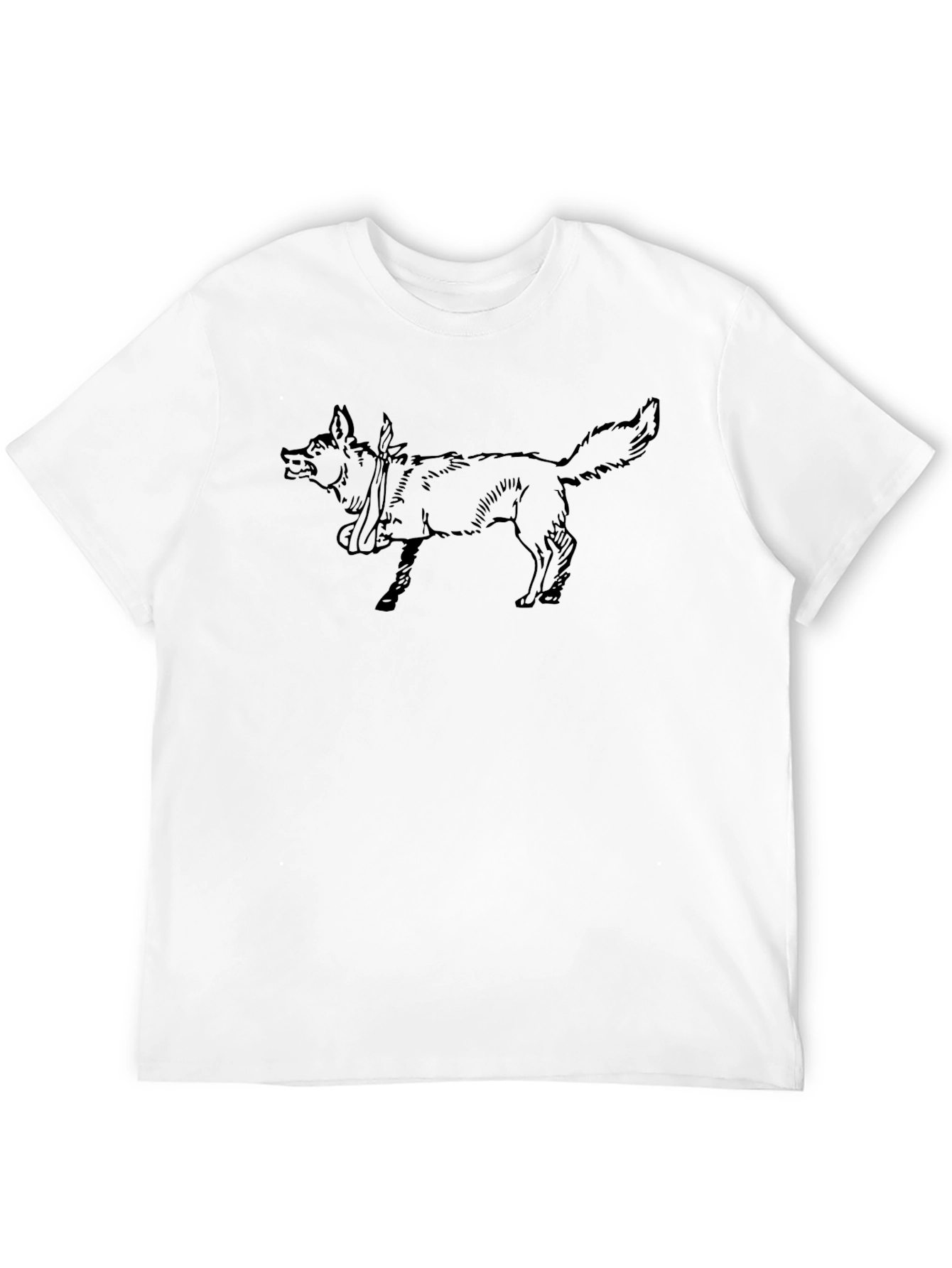 Black T-Shirt with Dog Graphic Print