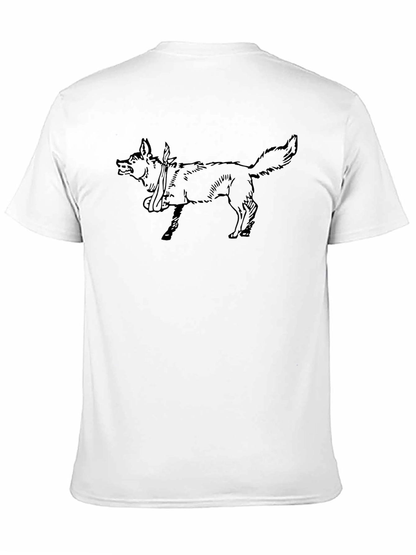 Black T-Shirt with Dog Graphic Print