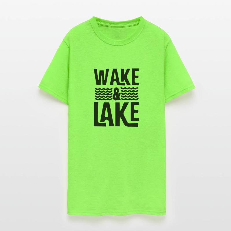 Wake And Lake Time Boating Design Captain T-shirt