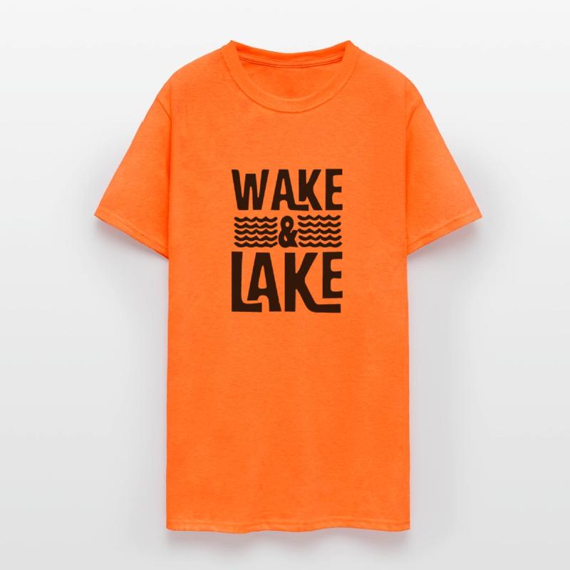 Wake And Lake Time Boating Design Captain T-shirt