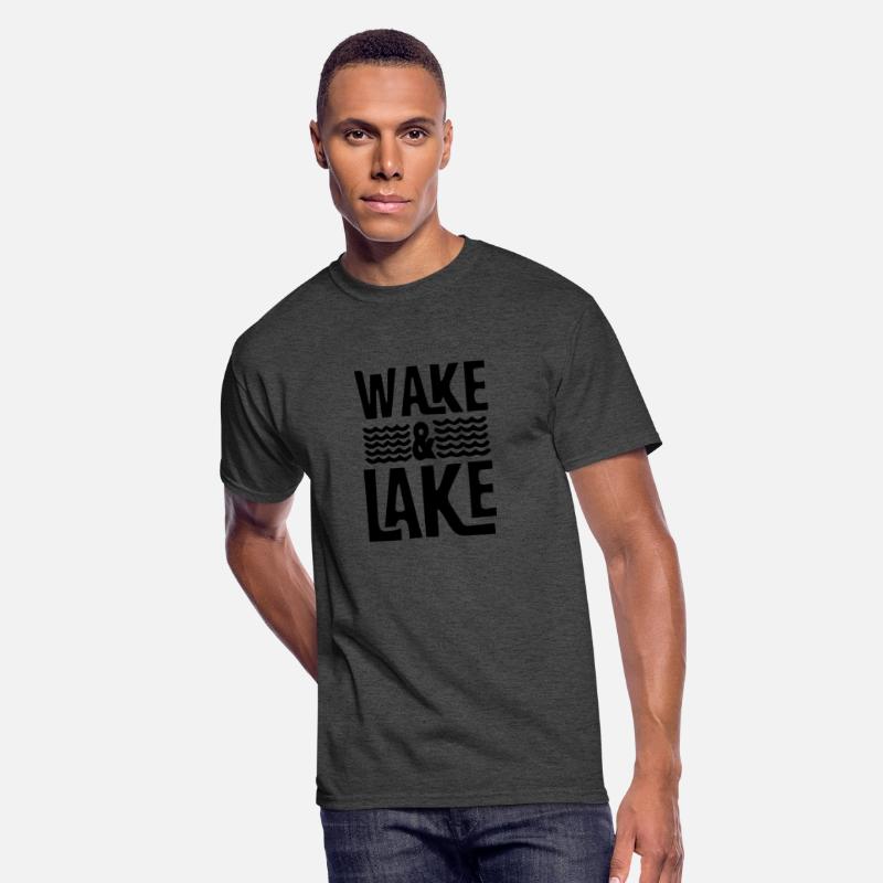 Wake And Lake Time Boating Design Captain T-shirt