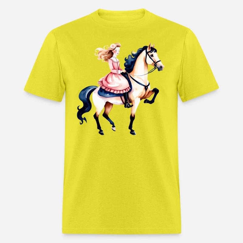 Watercolor Girl Riding a Horse