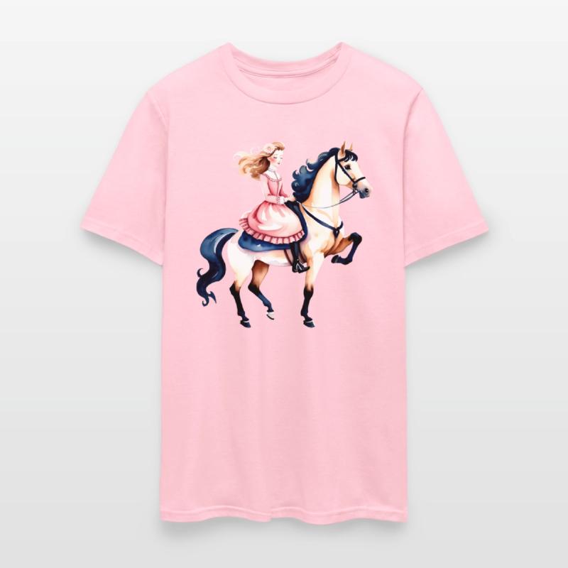 Watercolor Girl Riding a Horse