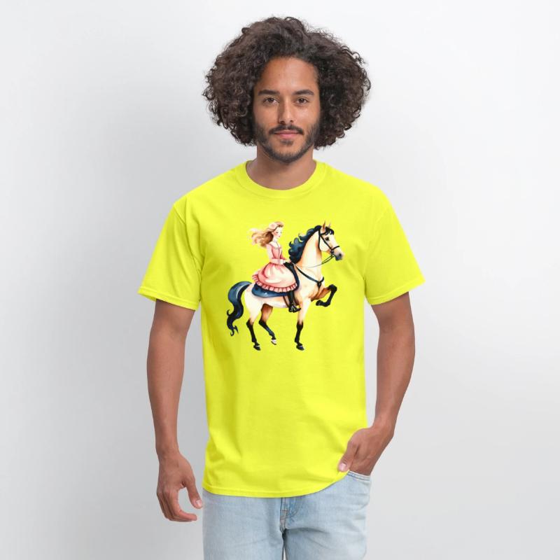 Watercolor Girl Riding a Horse