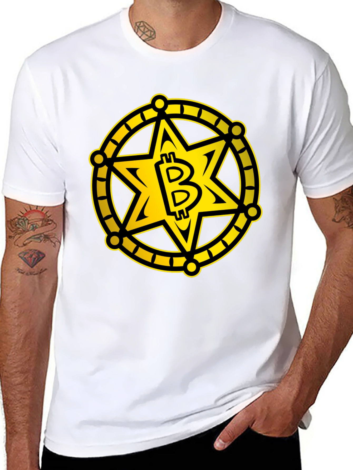 Bitcoin Sheriff Star Black T-Shirt