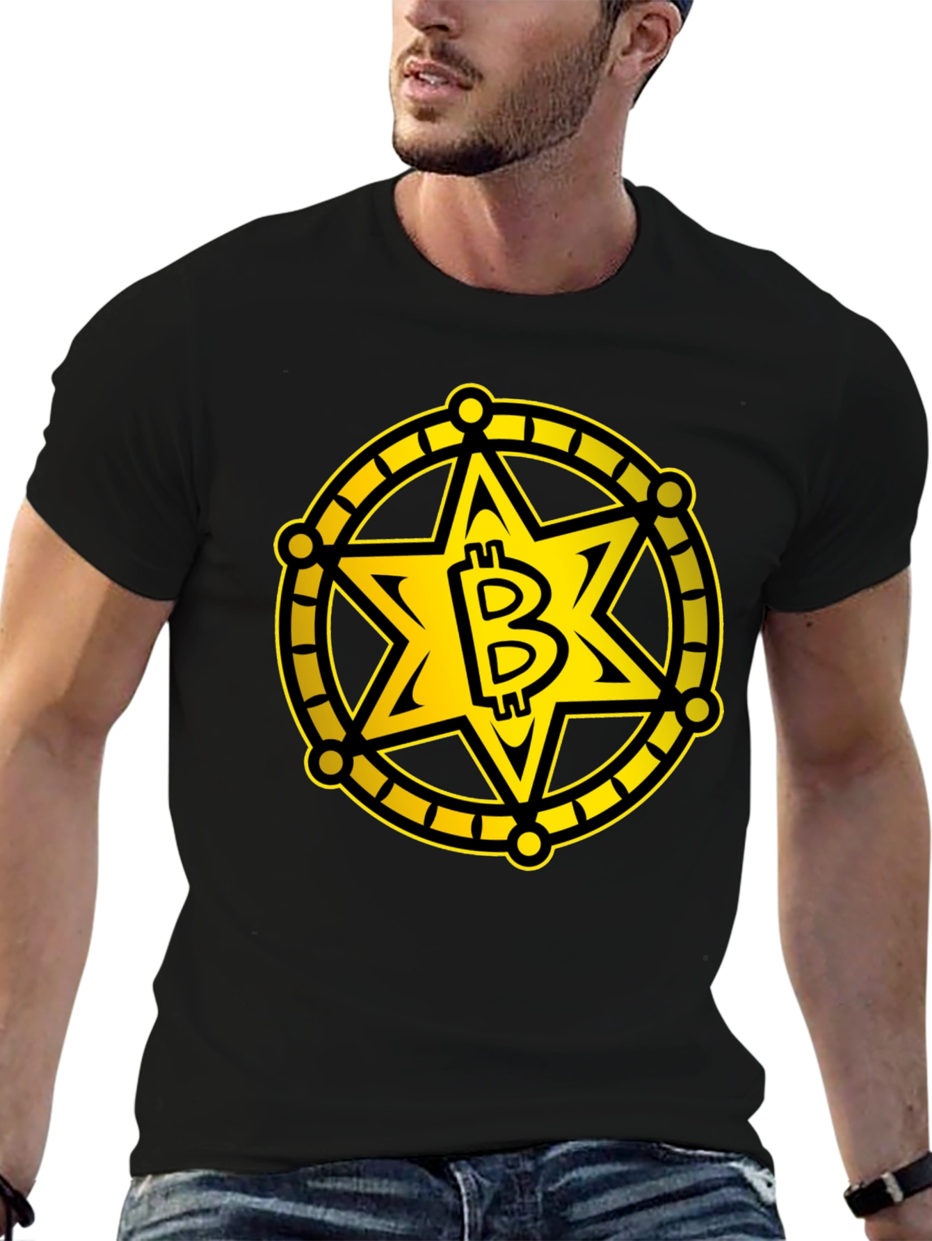 Bitcoin Sheriff Star Black T-Shirt