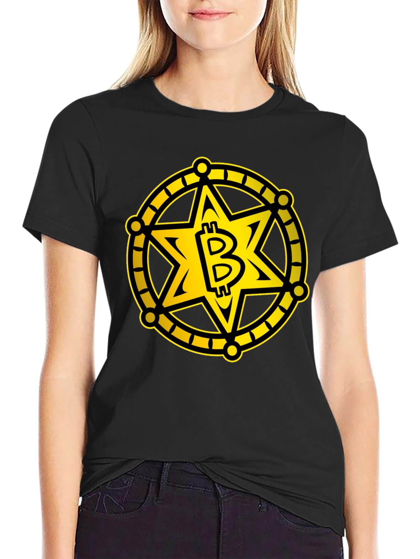 Bitcoin Sheriff Star Black T-Shirt