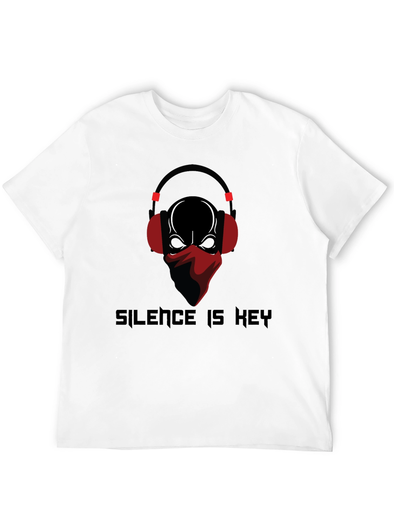 Silence is Key T-Shirt Skull with Headphones Design