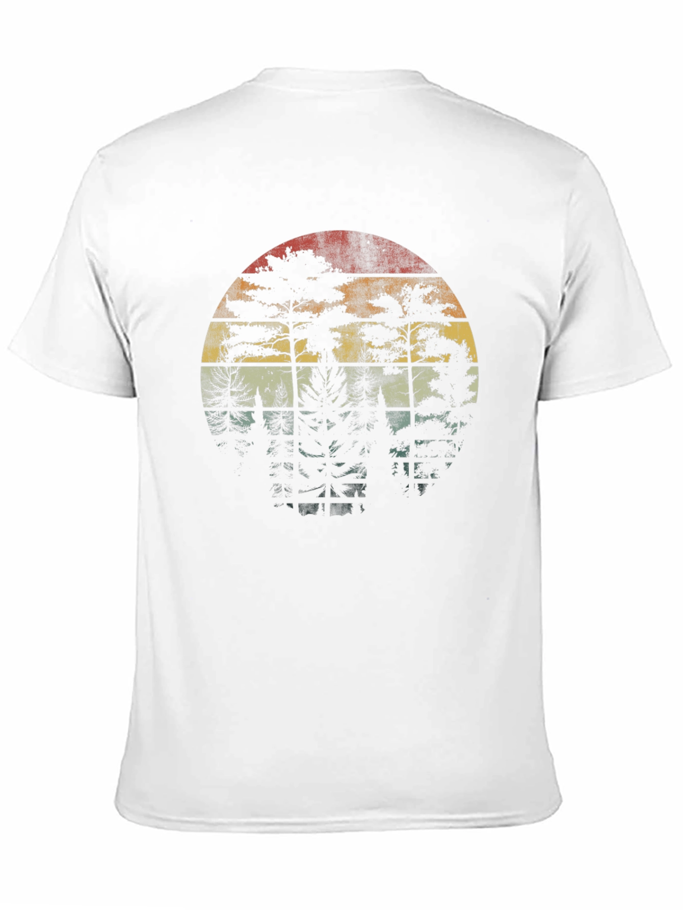 Retro Forest Sunset Graphic Tee - Black