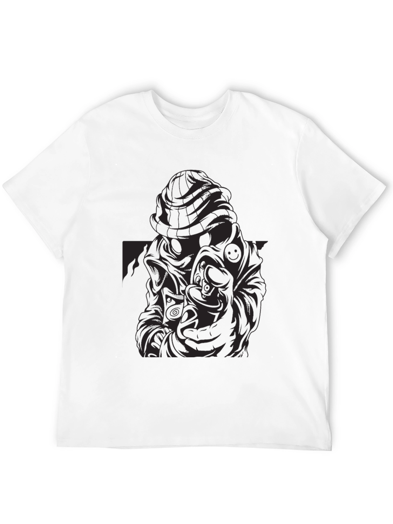 Black T-Shirt with Gas Mask Design