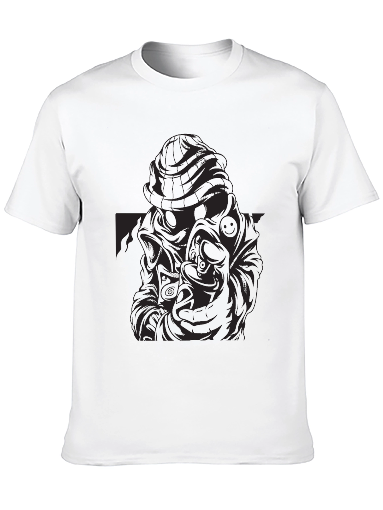 Black T-Shirt with Gas Mask Design