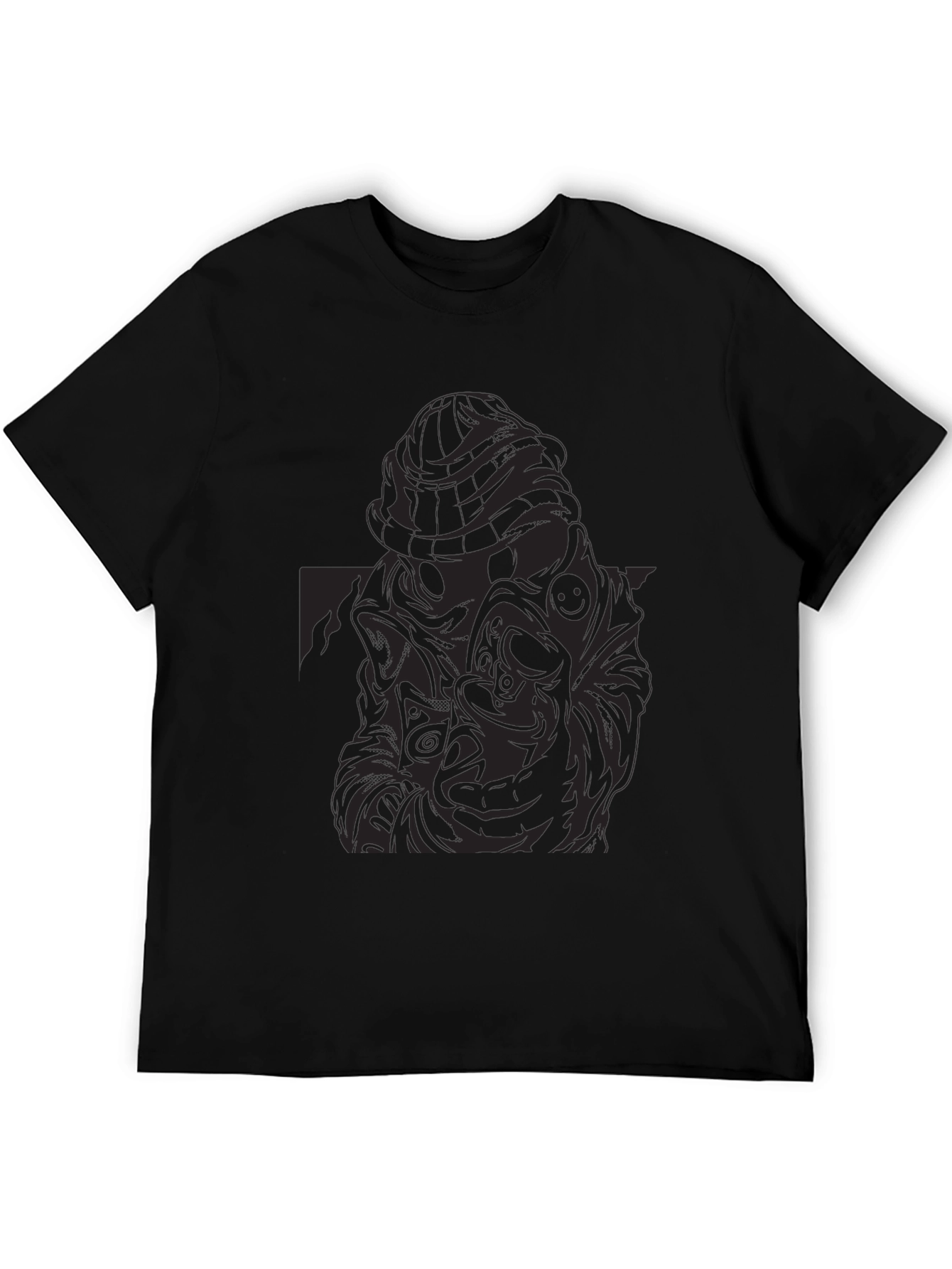 Black T-Shirt with Gas Mask Design